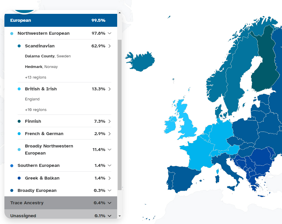 23andMe DNA results